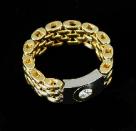 Handmade Flexible 18k Yellow and White Gold and Diamond Ring