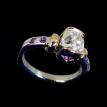 Platinum and 18k Rose Gold Diamond and Amethyst Ring